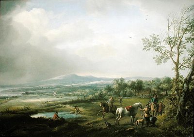 A Hawking Party in an Extensive Landscape by Philips Wouwerman